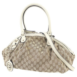 Gucci Sukey GG Canvas Shoulder Bag White